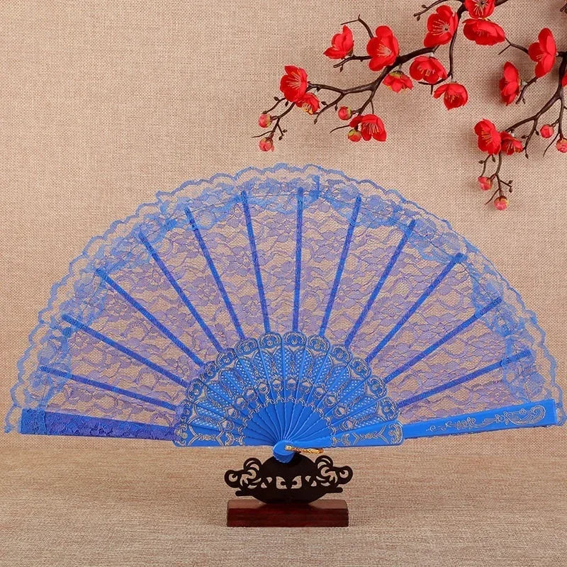 10-Pack Retro Lace Folding Fans – Dance, Photo & Party Props Lace Folding Fan Babs 3a 42.5 x 23 cm