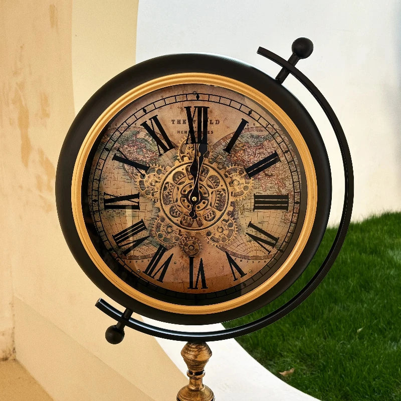 Vintage Retro Floor Clock | Silent Quartz Mechanical Gear Décor Decorative Floor Clock Babs Colorful