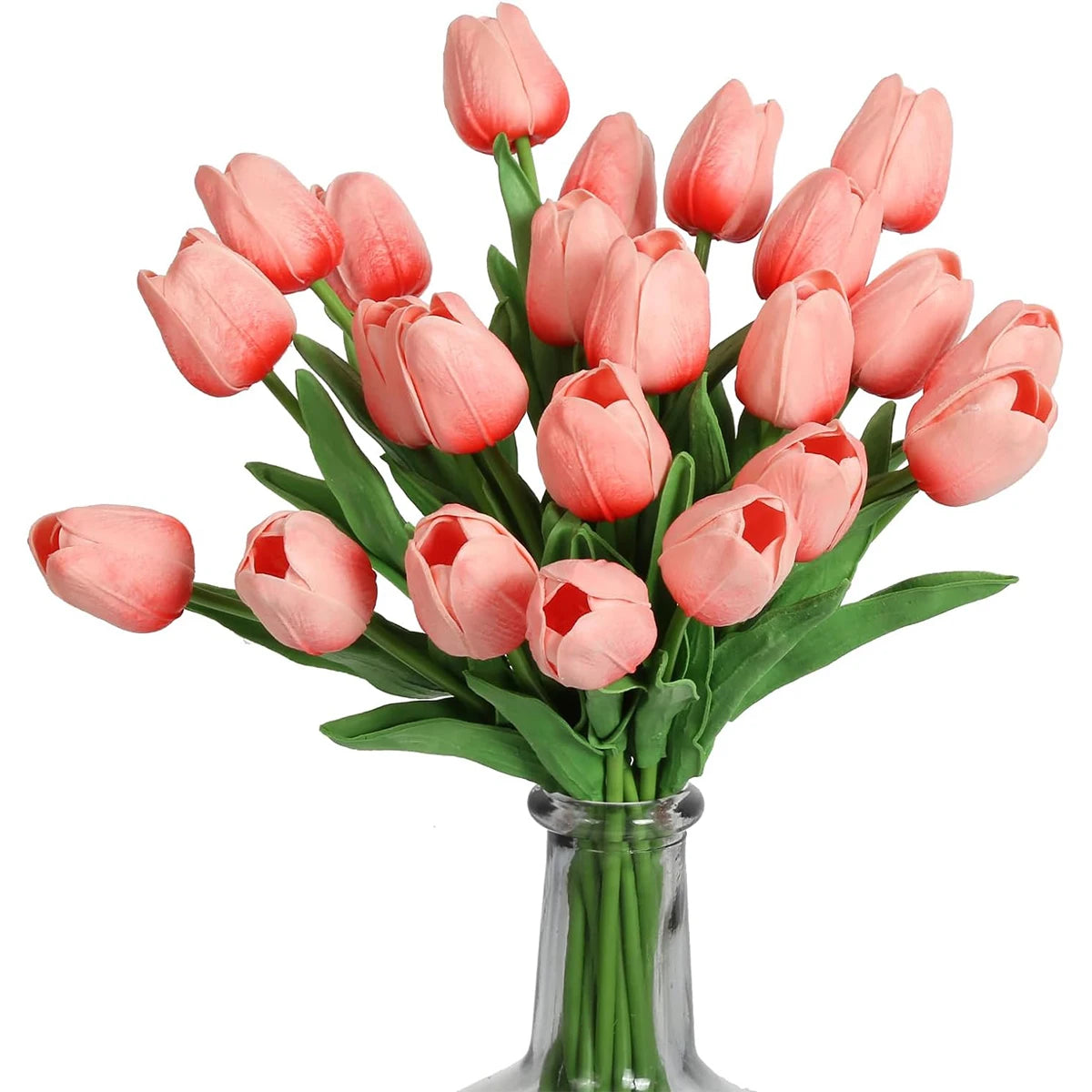 10-Piece Artificial Tulip Bouquet – PE Foam Fake Flowers Artificial Flower Bouquet Babs Light Pink