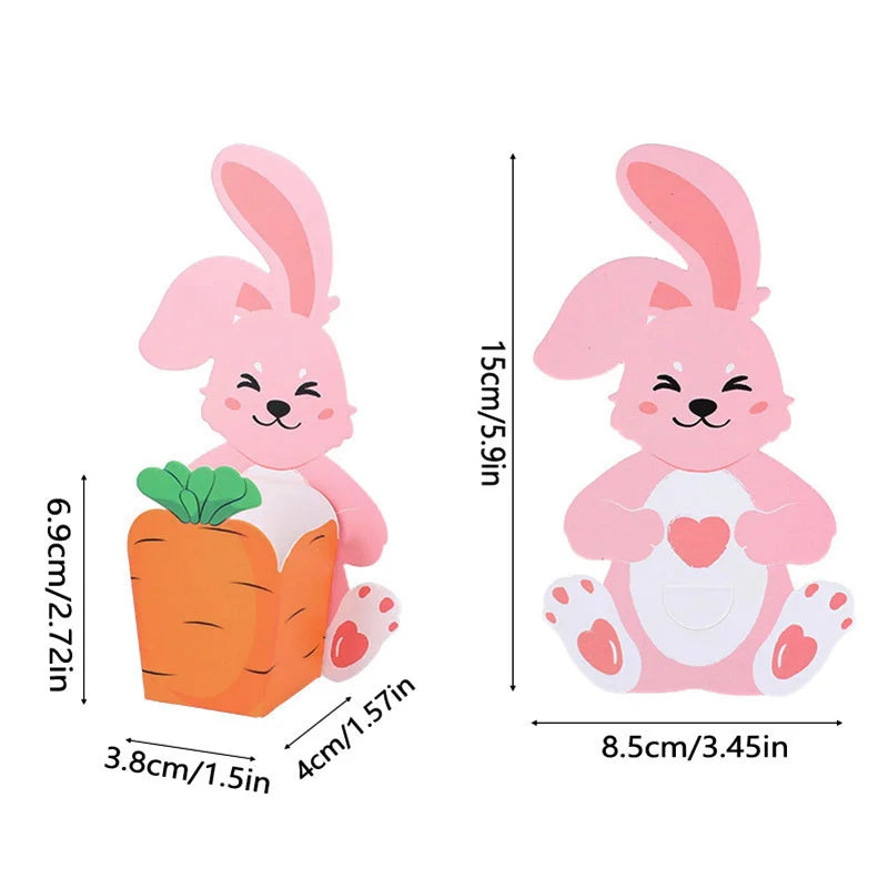 10pcs Easter Bunny Carrot Gift Boxes | Candy Cookie Party Favors Easter Party Gift Boxes Babs