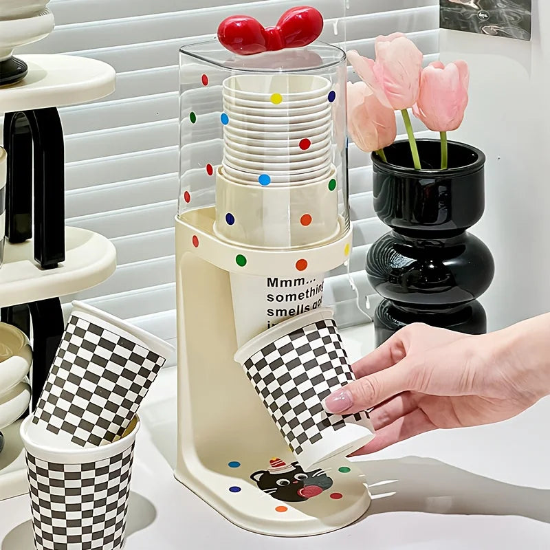 Pull-Type Water Cup Dispenser – Flat Bottom Cup Holder Rack Cup Dispenser Rack Babs