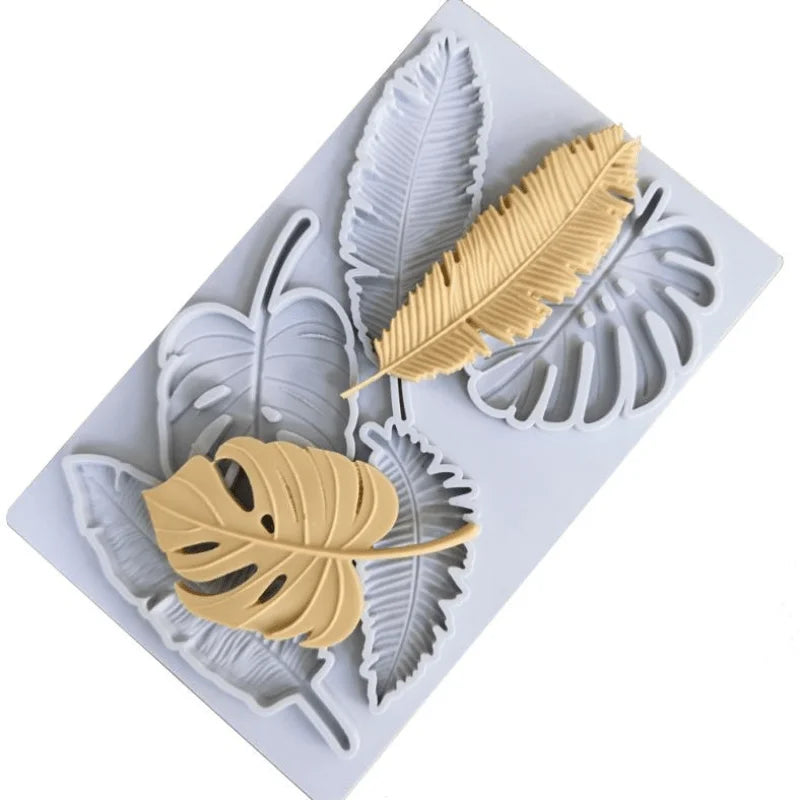 Feather & Leaf Silicone Mold – Chocolate, Clay & Cake Décor Silicone Baking Mold Babs