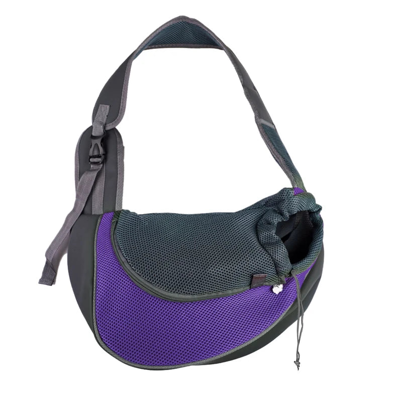Pet Cat & Dog Mesh Sling Carrier Bag – Breathable Travel Pack Pet Carrier Bag Babs PURPLE S