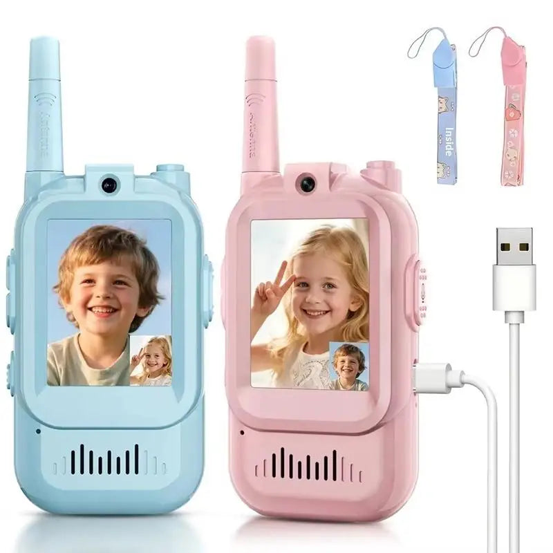 HUXUAN Video Walkie Talkies for Kids 2-Pack | HD Screen & Camera Kids Video Walkie Talkie Babs