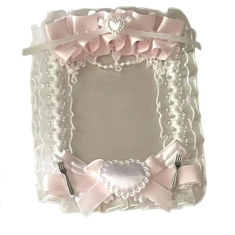 Lolita Photocard Holder – Satin Ribbon, Lace & Alloy Charms Photocard Display Holder Babs