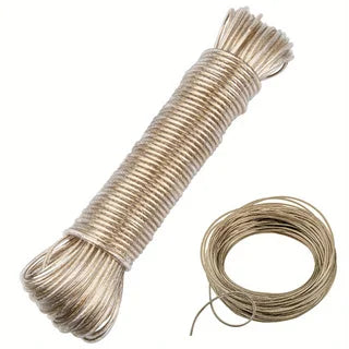 20M Steel Core PVC Clothesline – 3mm Outdoor Drying Rope Clothesline Rope Babs Clear 20M