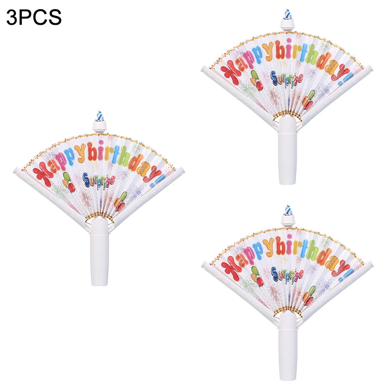 Surprise Fan Birthday Candles – Kids Cake Topper, 1/2/3pcs Birthday Cake Candles Babs 3pcs