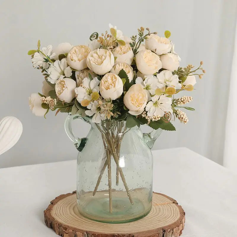 Silk Artificial Rose Peony Bouquet – Wedding & Home Décor Artificial Flower Bouquet Babs