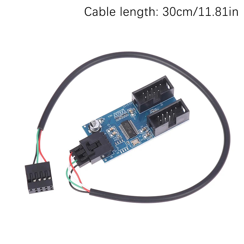 USB 9-Pin Motherboard Header Splitter 1 to 2 USB 2.0 Hub Cable USB Header Splitter Babs