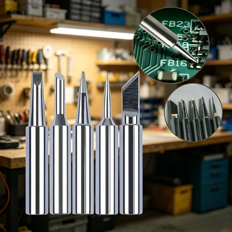 5pcs Lead-Free Soldering Iron Tips Set – I B K Universal Bits Soldering Iron Tips Babs