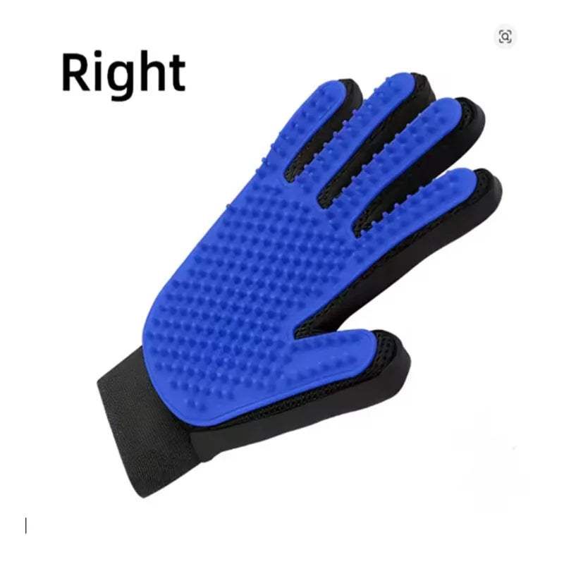 Silicone Pet Grooming Glove – Dog & Cat Deshedding Brush Pet Grooming Glove Babs blue right