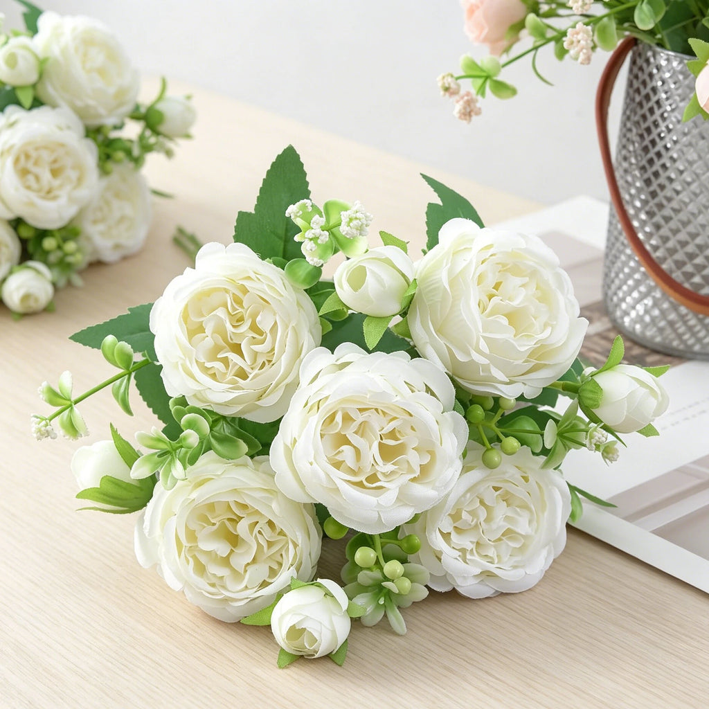 Artificial Silk Peony Flowers – Wedding & Home Décor Bouquet Artificial Silk Flowers Babs