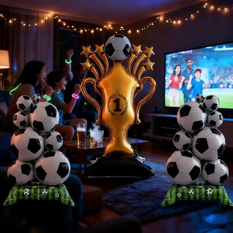 Soccer Trophy Foil Balloon Kit – Football Birthday Party Decor Party Balloon Kit Babs