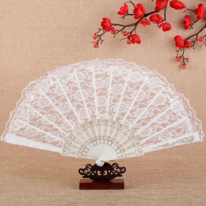 10-Pack Retro Lace Folding Fans – Dance, Photo & Party Props Lace Folding Fan Babs 2a 42.5 x 23 cm