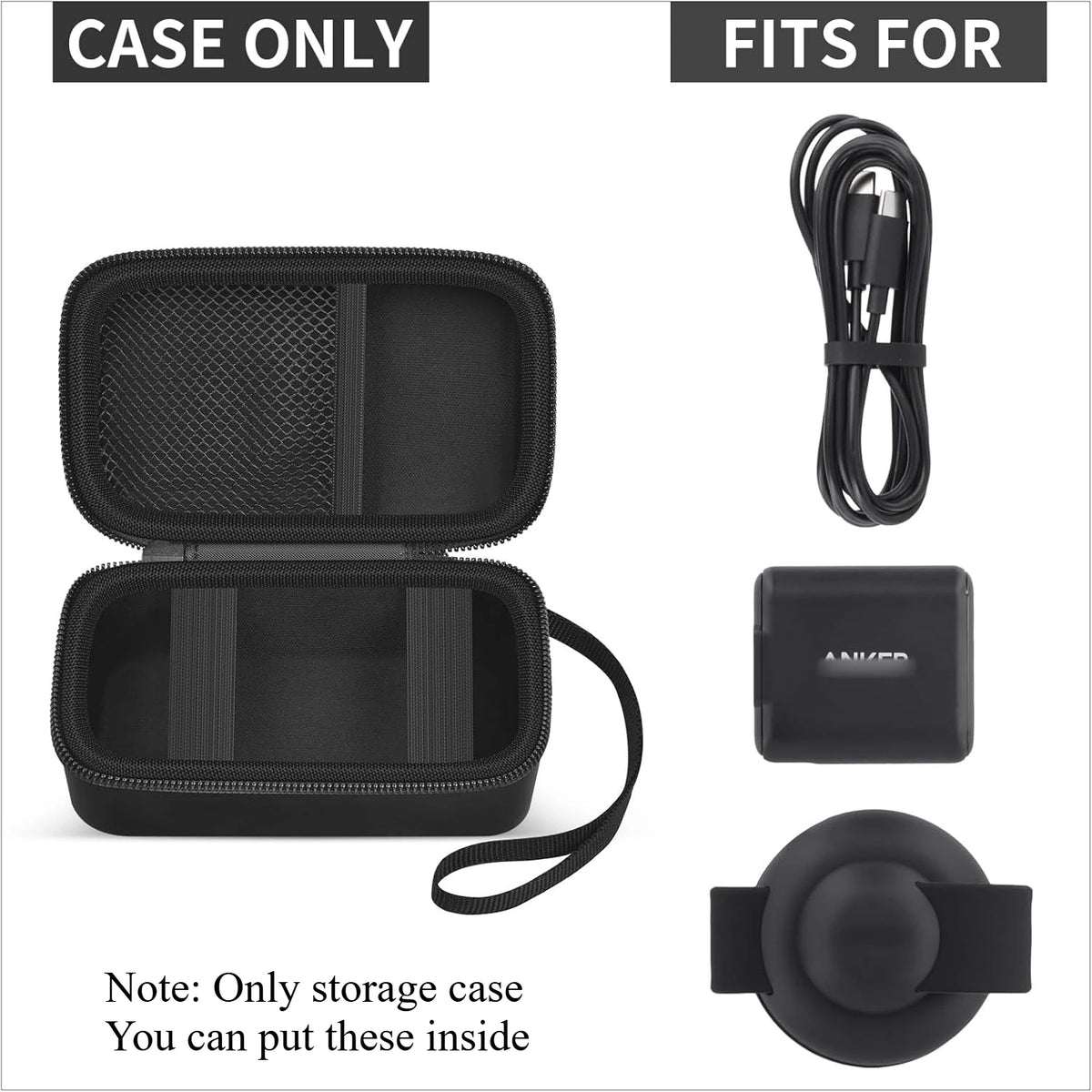 EVA Travel Case for Anker MagGo UFO 3-in-1 Wireless Charger Charger Travel Case Babs