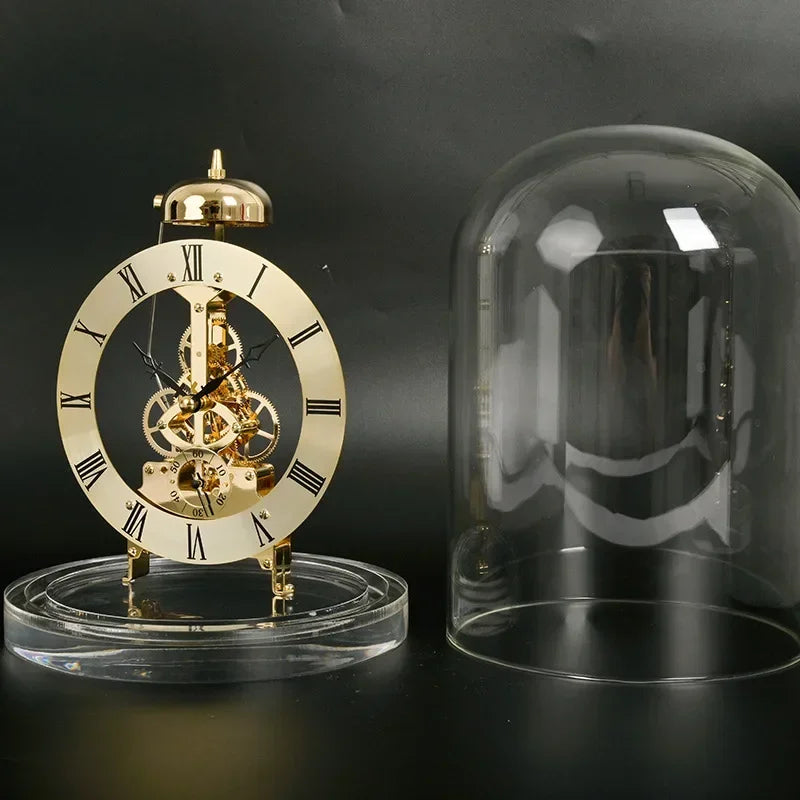 Nordic Retro Mechanical Desk Clock | Silent Metal & Glass Décor Mechanical Desk Clock Babs
