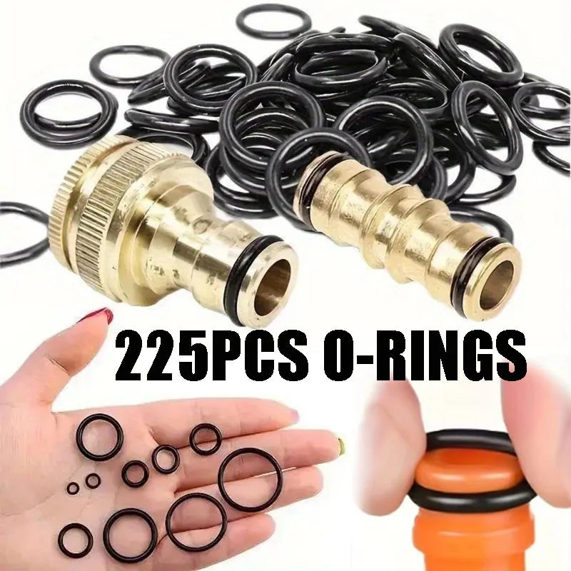 225-Piece Nitrile O-Ring Set – Multi-Size Gasket Seal Kit O-Ring Seal Kit Babs
