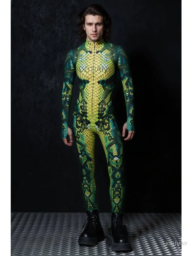 Snake Skin Jumpsuit Unisex Halloween Costume Bodysuit Halloween Costume Jumpsuit Babs