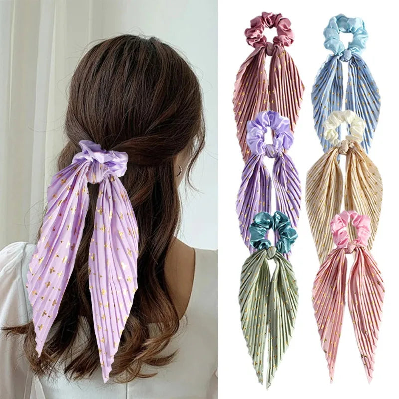 Retro Handmade Crinkle Linen Scrunchie Hair Tie for Women Crinkle Scrunchie Babs