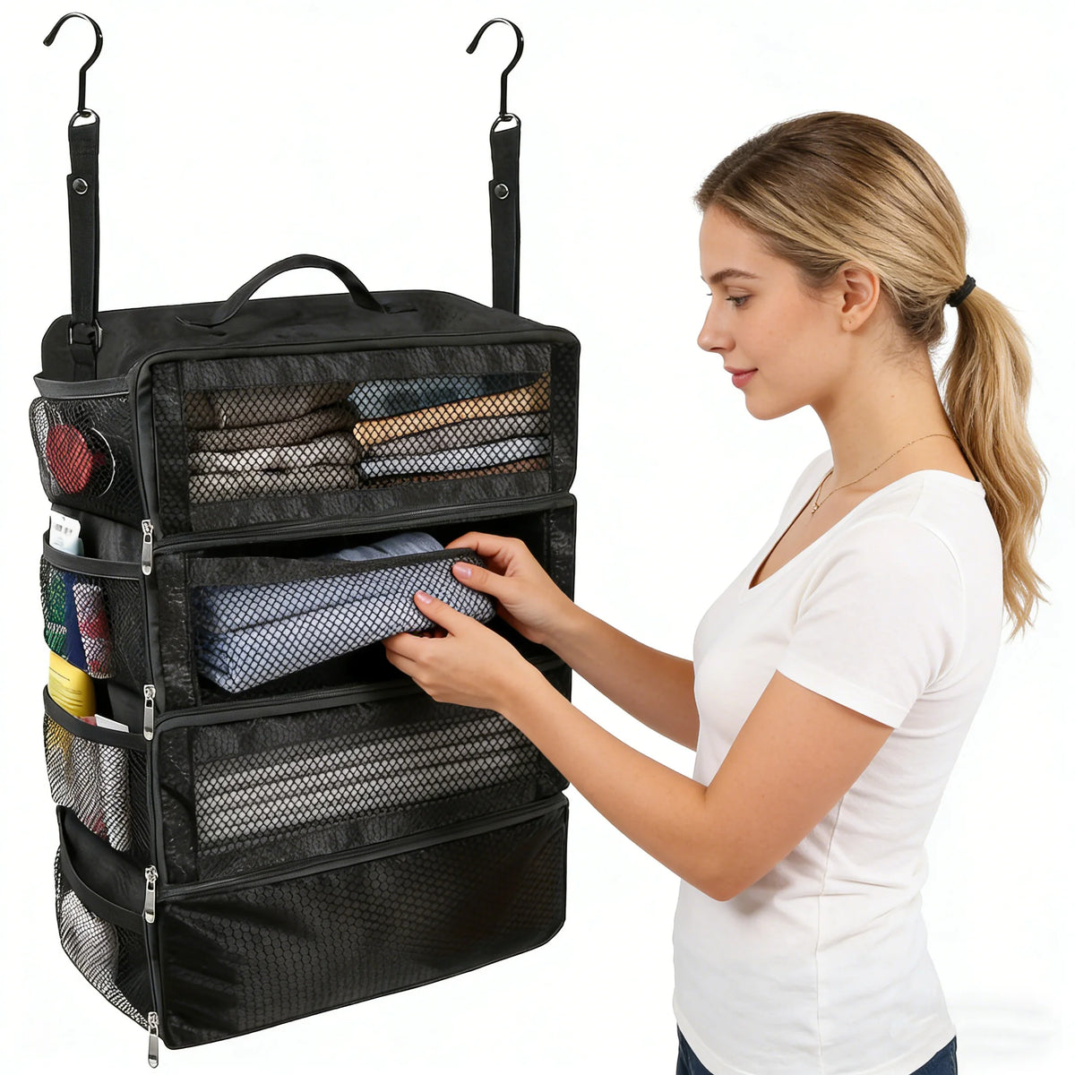 Hanging Suitcase Organizer – Collapsible Travel Packing Cubes Travel Packing Organizer Babs