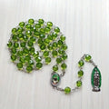 Green Virgin Mary Cross Necklace – Acrylic Sweater Chain Religious Chain Necklace Babs 1pc