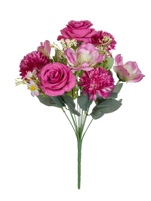 Artificial Silk Rose Bouquet for Home, Wedding & Garden Decor Artificial Silk Roses Babs Rose Red 1 pc