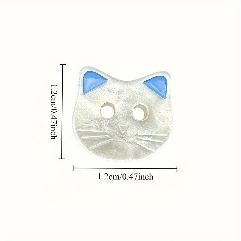 Cartoon Cat 2-Hole Buttons for Kids Clothing & BJD Crafts Decorative Sewing Buttons Babs