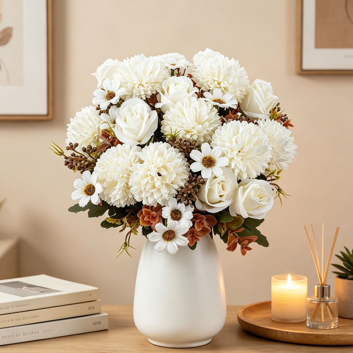 Silk Rose Artificial Flower Bouquet for Wedding & Home Décor Artificial Flower Bouquet Babs