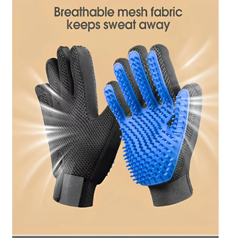 Silicone Pet Grooming Glove – Dog & Cat Deshedding Brush Pet Grooming Glove Babs