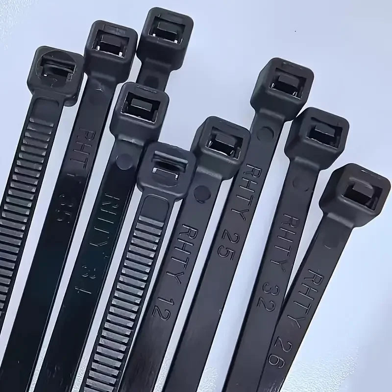 Black Nylon Self-Locking Cable Zip Ties Set – Fastening Straps Cable Zip Ties Babs