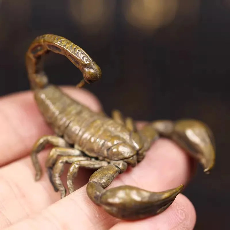 Vintage Brass Crab Statue – Antique Copper Miniature Figurine Decorative Figurine Babs