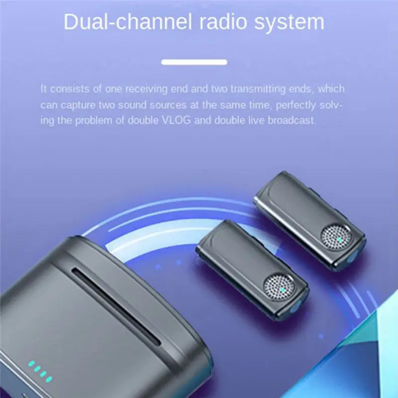 Wireless Lavalier Microphone Kit – Dual Channel 2.4G, iPad & Android Wireless Microphone Kit Babs