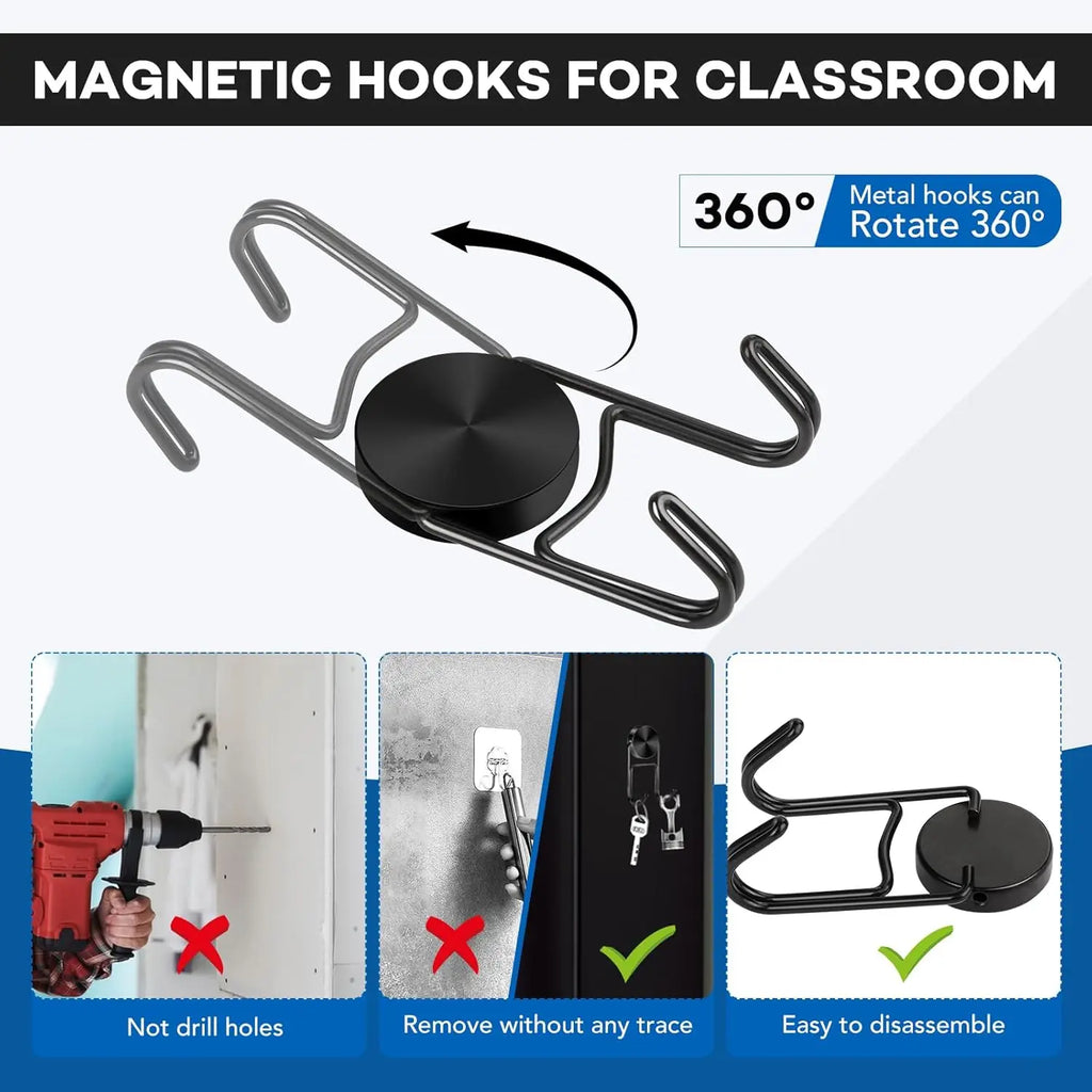 Heavy Duty Magnetic Double Hooks | Extra Strong Stainless Steel Magnetic Hook Hanger Babs
