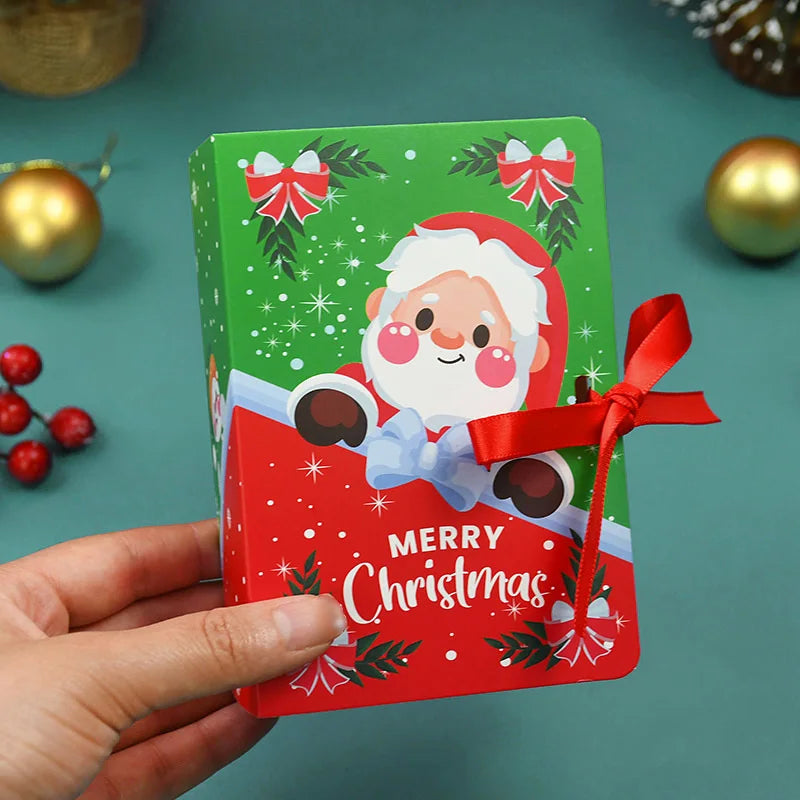 5-Pack Book-Shaped Christmas Candy Gift Boxes | Santa Party Holiday Gift Boxes Babs