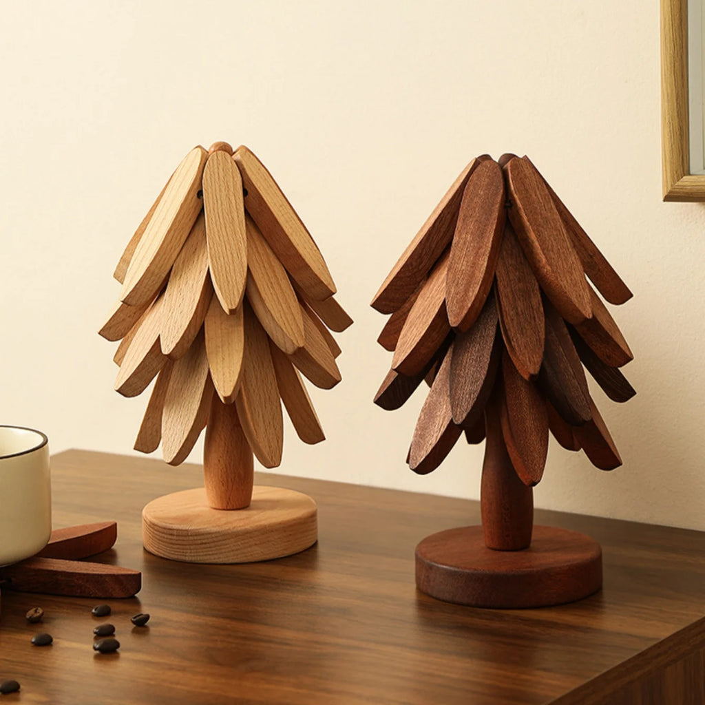 Tree-Shaped Bamboo Trivet – Collapsible Hot Pad for Dishes Bamboo Trivet Babs