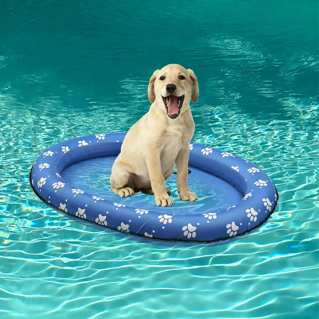 Inflatable Dog Pool Float – Foldable PVC Pet Floating Raft Dog Pool Float Babs