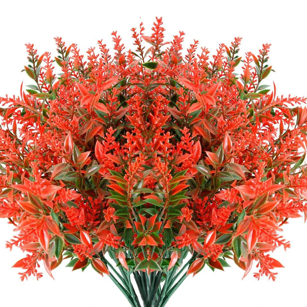 Artificial Lavender Fake Flowers – Wedding, Home & Garden Decor Artificial Flower Stems Babs Orange 2 pcs