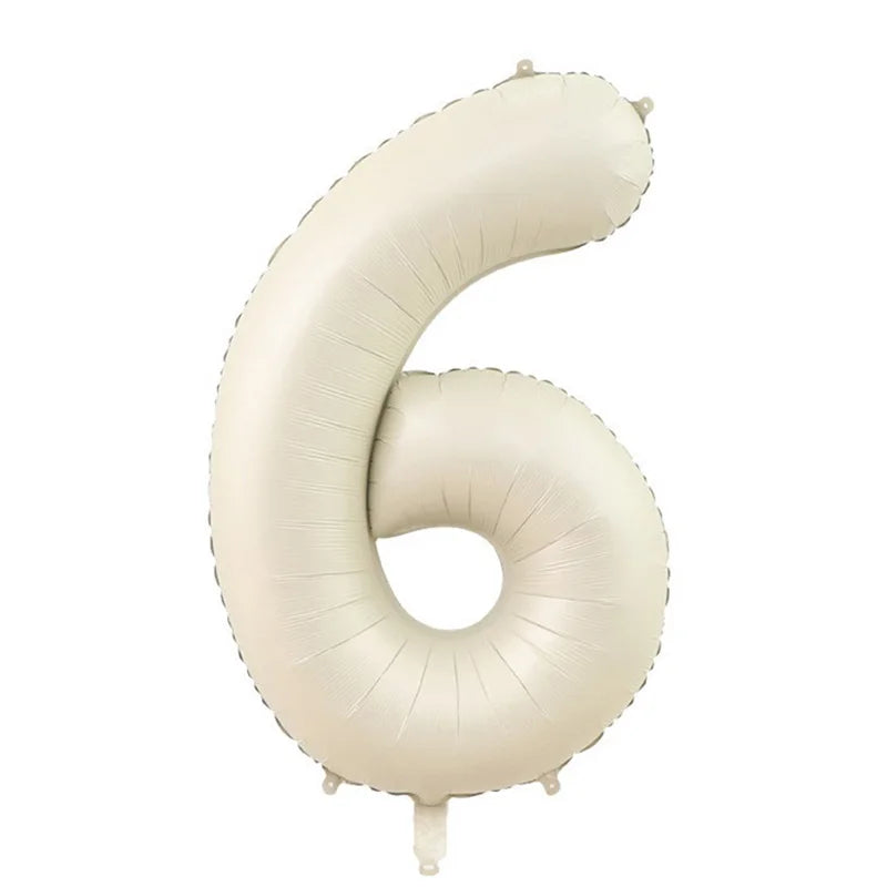 32/40" Cream Foil Number Balloons 1–9 | Party & Wedding Decor Foil Number Balloons Babs Cream6 40inch