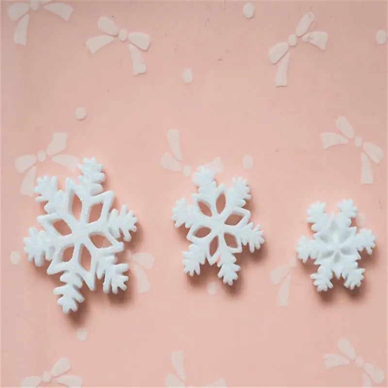 40PCS White Resin Snowflake Ornaments – Christmas DIY Crafts Craft Snowflake Ornaments Babs
