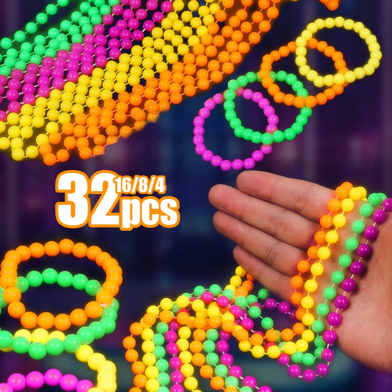 UV Neon Glow Necklaces & Bracelets Party Favors (4–32 Pcs) Glow Party Favors Babs