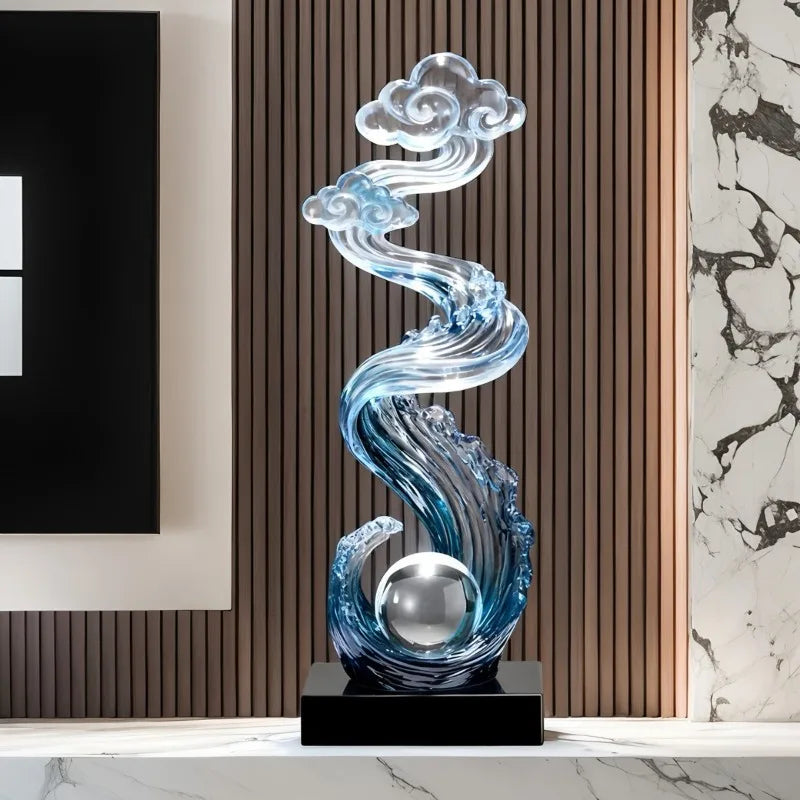 Luxury Transparent Resin Flower Sculpture | Modern Home Décor Resin Art Sculpture Babs