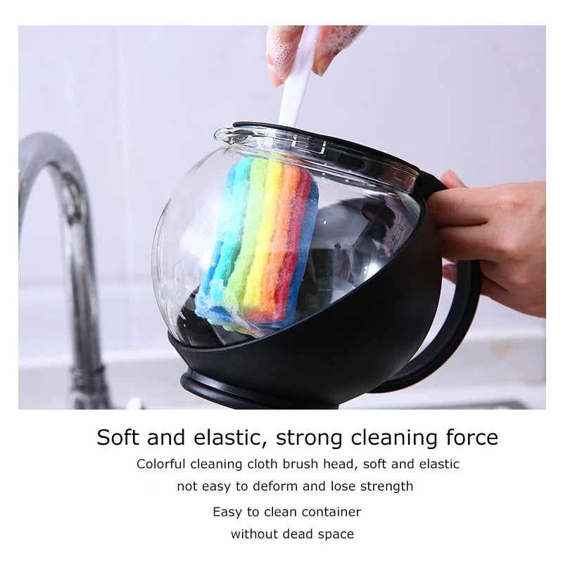 Rainbow Sponge Bottle Brush – Cup, Mug & Glass Scrubber Bottle Cleaning Brush Babs