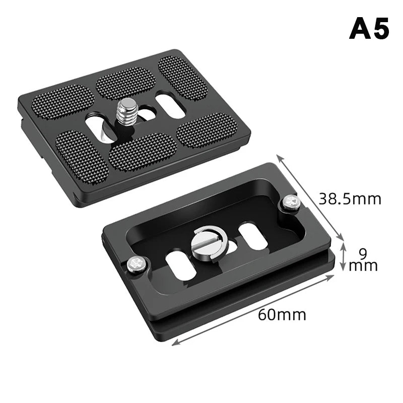 Aluminum 1/4" Quick Release Mount Plate for Tripods Camera Mount Plate Babs A5