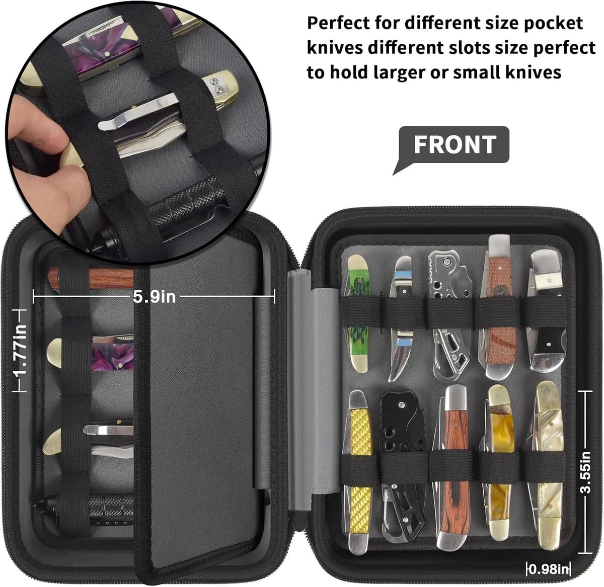 Pocket Knife Display Case – 32-Slot Folding Knife Organizer Knife Display Case Babs