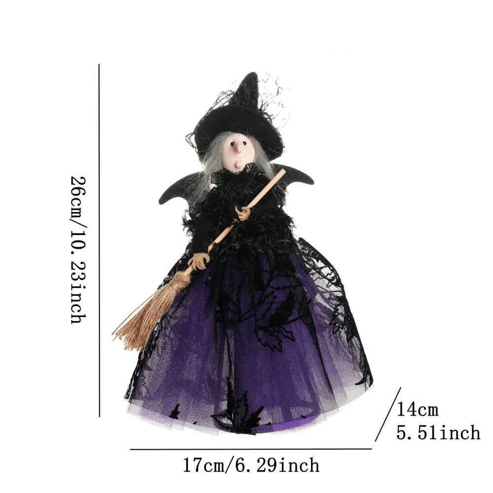 Halloween Tree Top Witch Decoration – Star Broom Ornament Halloween Tree Topper Babs