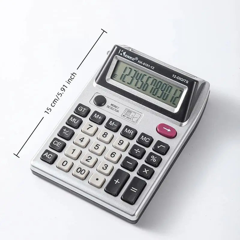 HUXUAN 12-Digit Dual Display Calculator with Money Detector Desktop Calculator Babs