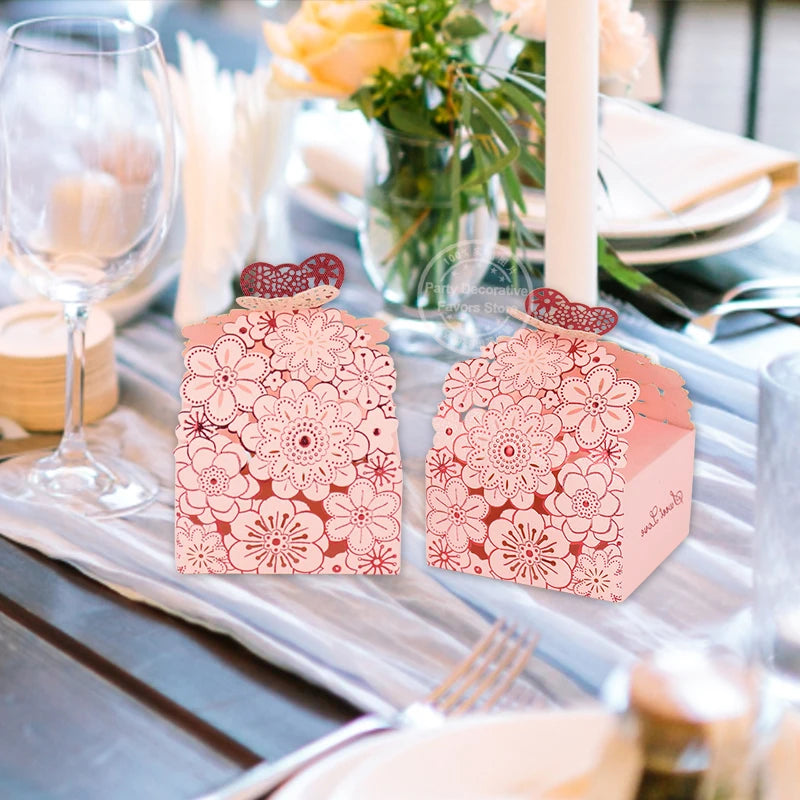 Pink Butterfly Candy Gift Boxes | Wedding & Party Favors 10/20Pcs Party Favor Box Babs