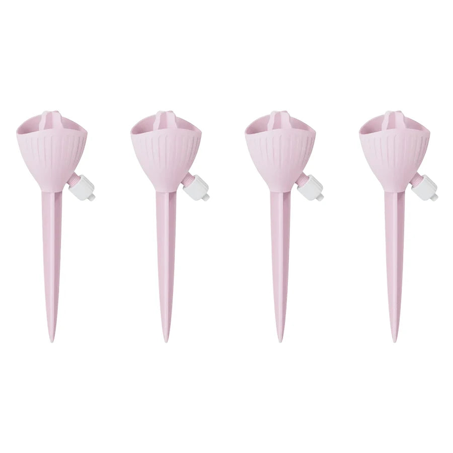 4-Pack Adjustable Self Watering Drip Irrigation Spikes for Plants Drip Irrigation Spikes Babs 4Pcs Pink