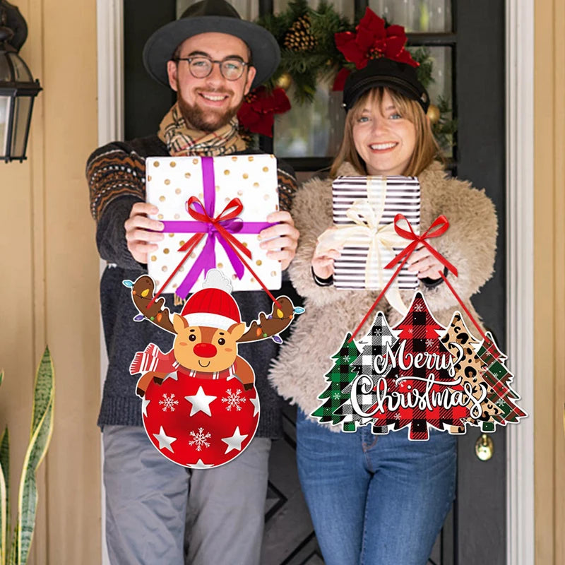 Christmas Door Hanger Ornaments – Santa, Snowman & Xmas Tree Christmas Ornaments Babs