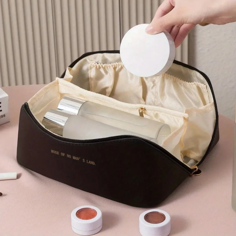 Travel Makeup Bag – PU Leather Cosmetic Organizer with Zipper Cosmetic Organizer Bag Babs